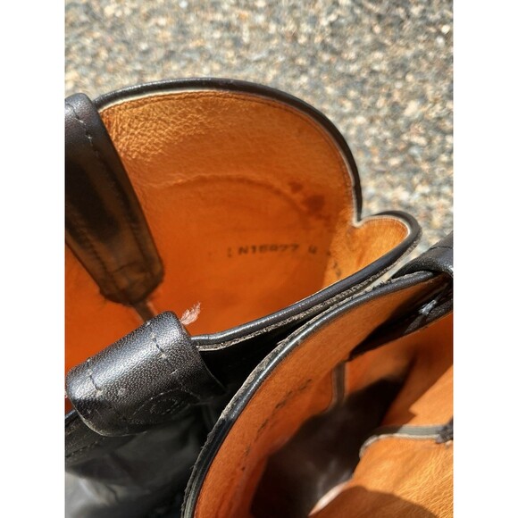 Lucchese 1883 Black Leather Cowboy Boots Western Square Toe Men’s 12D N15977 main image 4